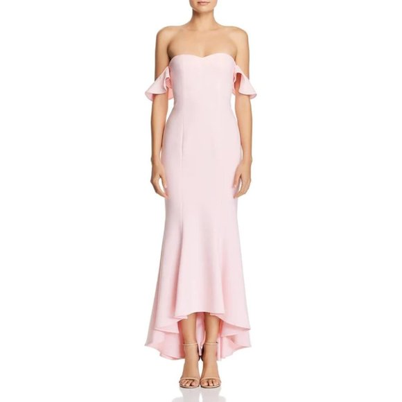 Likely Dresses & Skirts - NWT LIKELY Sunset Off-the-Shoulder Formal Hi-Low Dress Size 14 in Soft Pink